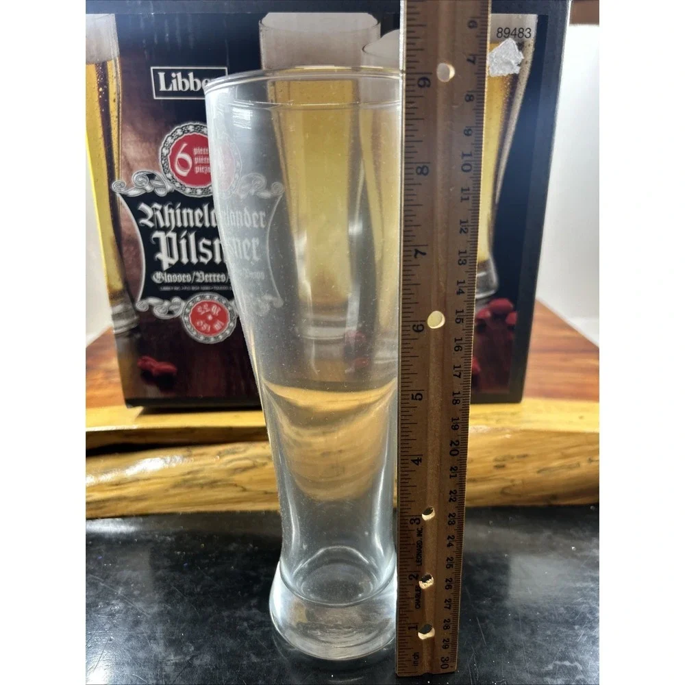 LIBBEY RHINELANDER PILSNER SET OF 6 GLASSES 23‎ oz each Bar Man Cave New In Box